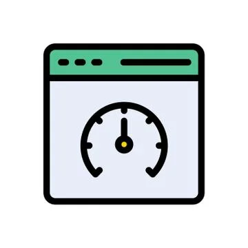 Performance flat color icon Stock Illustration