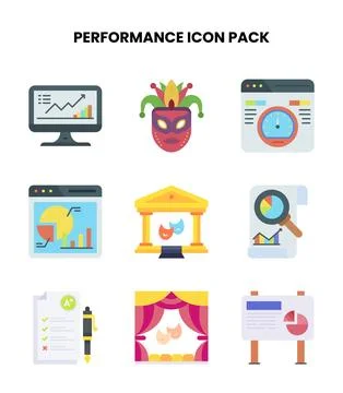 Performance Flat UI Icons Pack 스톡 일러스트