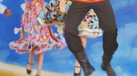 The performance of folk dance on stage Video stock 66060031