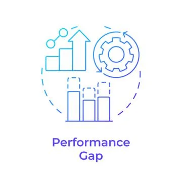 Performance gap analysis blue gradient concept icon Stock Illustration