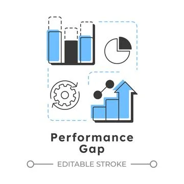 Performance gap analysis modern linear concept icon Stock Illustration