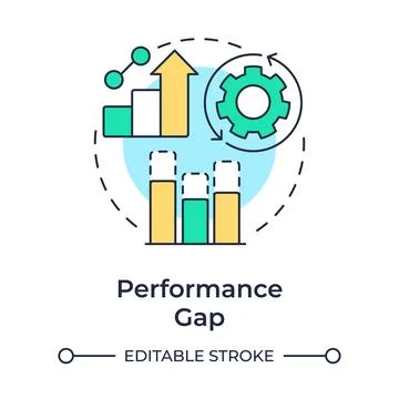 Performance gap analysis multi color concept icon Stock Illustration