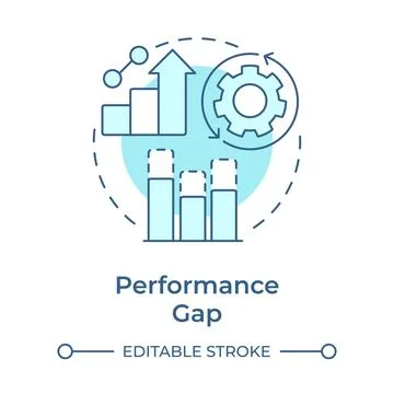 Performance gap analysis soft blue concept icon Stock Illustration