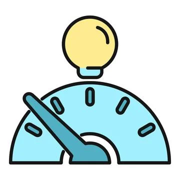 Performance gauge measuring creative ideas and innovation progress 库存插图