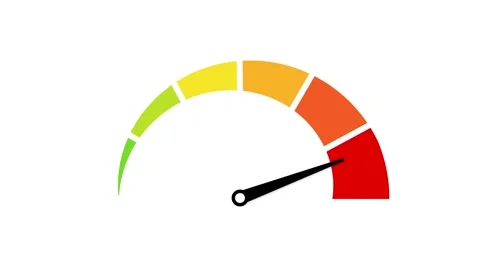 Performance Gauge Meter Animation with Moving Needle Stock Footage 342699132
