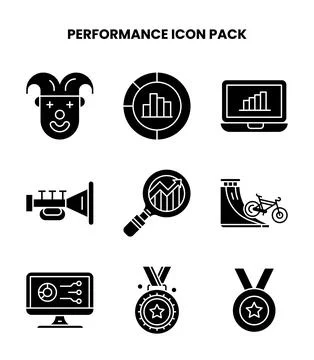 Performance Glyph Collection Icons Pack Stock-Illustration