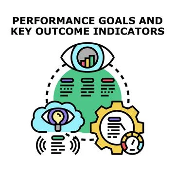 Performance goals key outcome indicators concept 库存插图