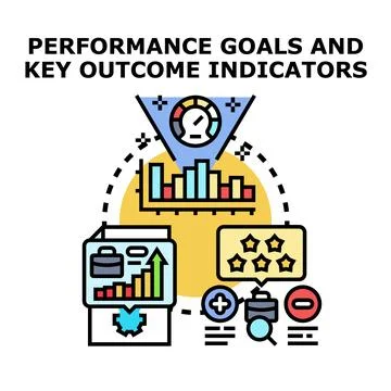 Performance goals key outcome indicators vector concept 스톡 일러스트