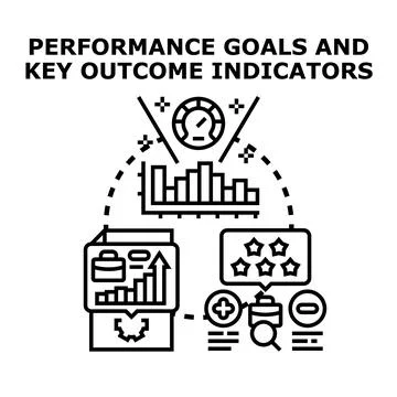 Performance goals key outcome indicators vector concept 스톡 일러스트