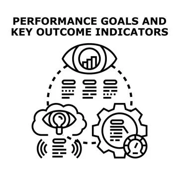 Performance goals key outcome indicators concept Stock Illustration