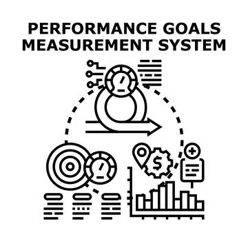 Performance goals management and system measuring progress Stock Illustration