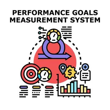 Performance goals management and system measuring progress Stock Illustration