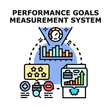 Performance goals measurement system vector concept 库存插图