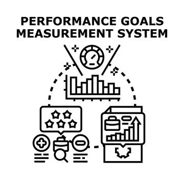 Performance goals measurement system vector concept Stock Illustration