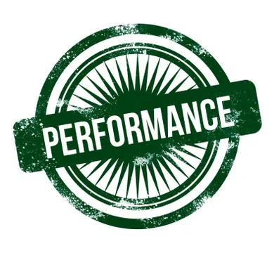 Performance - green grunge stamp 스톡 일러스트