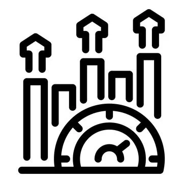 Performance growth indicator showing increasing speed with clock and graph Stock Illustration