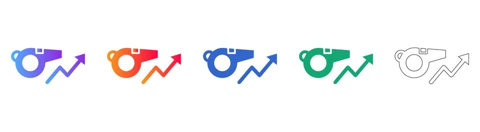 Performance Growth Whistle Icon Set for Business Coaching Stock Illustration