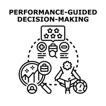 Performance guided decision making for business management analysis Stock Illustration