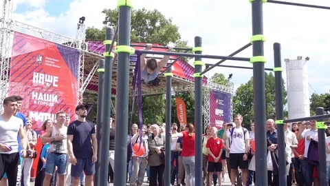 Performance of gymnasts Stock-Footage 77415614