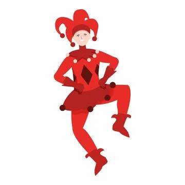 Performance harlequin icon cartoon vector. Human costume Stock-Illustration