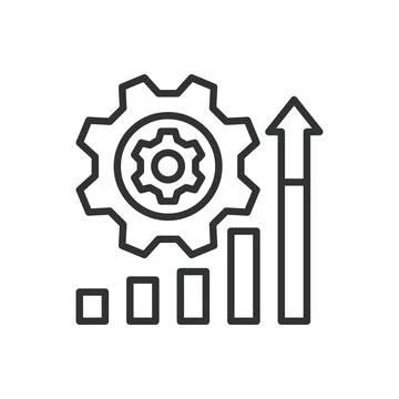 Performance, icon in line design. Performance, speed, efficiency, optimization Stock Illustration