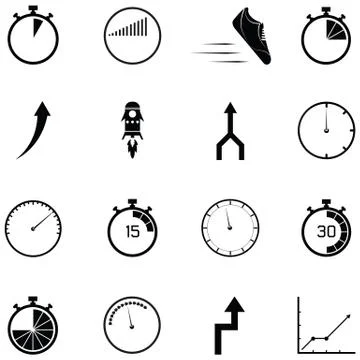 Performance icon set Stock Illustration