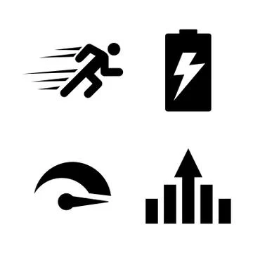 Performance, Improvement. Simple Related Vector Icons Illustrazione stock