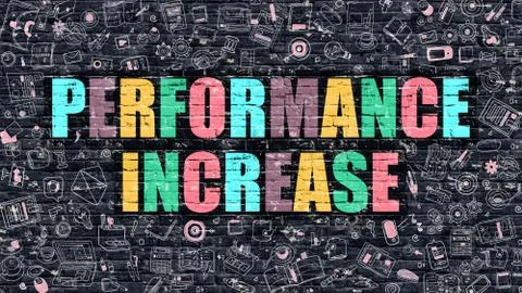 Performance Increase Concept with Doodle Design Icons Stock Illustration