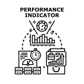 Performance indicator concept for business analytics evaluation Stock Illustration