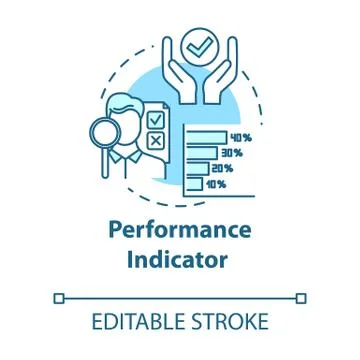 Performance indicator concept icon. Project objective. Metrics for evaluation Stock Illustration