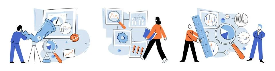 Performance indicator. Gaining competitive edge is vital for financial success Illustrazione stock