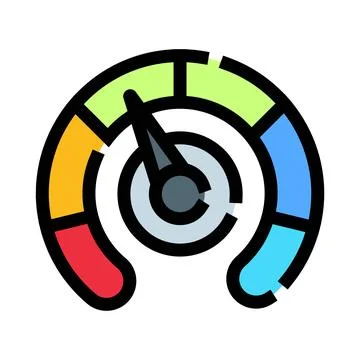 Performance indicator gauge measuring speed or progress 스톡 일러스트