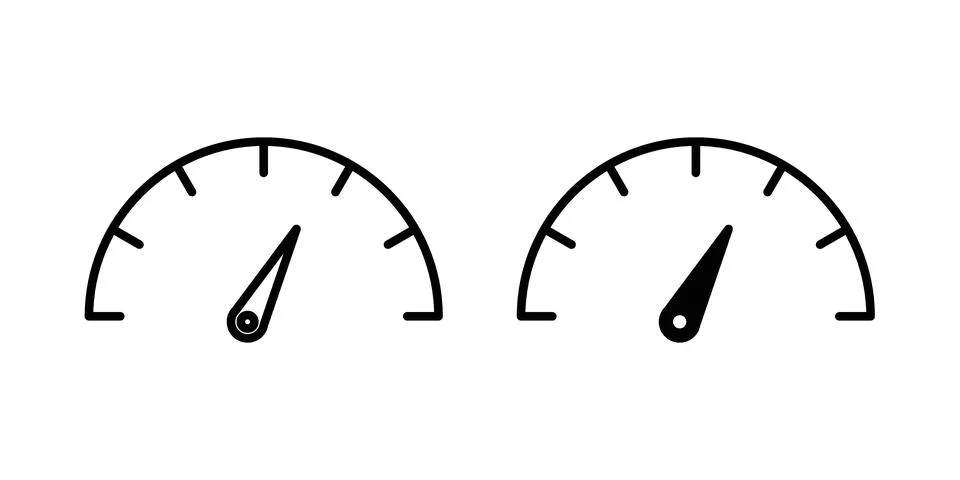 Performance indicator icon vectors. Illustrations in black Stock Illustration