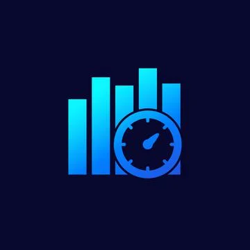 Performance indicator icon for web Illustrazione stock