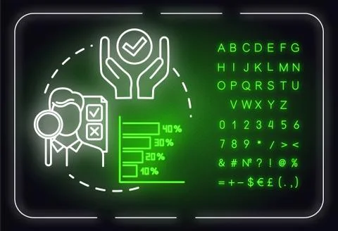 Performance indicator neon light concept icon. Professional integration Stock Illustration