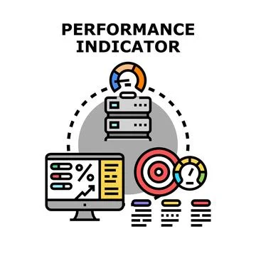 Performance indicator system measuring business success goals Stock Illustration