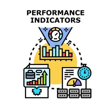 Performance indicators measuring business analytics and efficiency 库存插图