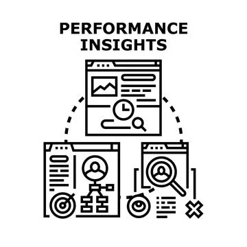 Performance insights analyzing business data dashboard Stock Illustration