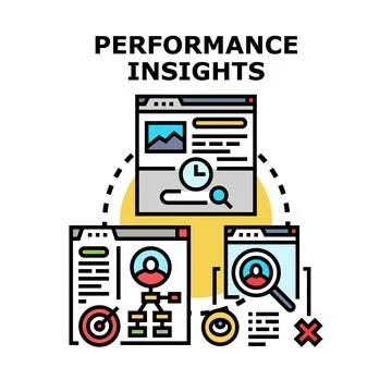 Performance insights analyzing business data dashboard Illustrazione stock