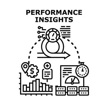 Performance insights concept with data analysis and optimization Stock Illustration
