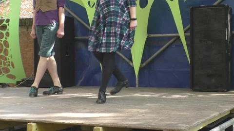 Performance of Irish dances Stock Footage 89725575