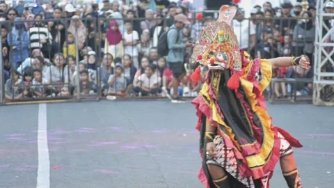 Performance of jaranan or lumping horse, one of the traditional arts from t.. Stock Footage 243635121