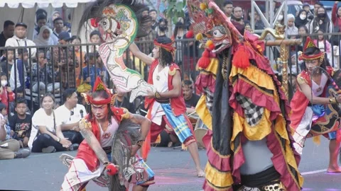 Performance of jaranan or lumping horse, one of the traditional arts from t.. Stock Footage 243635511