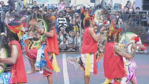 Performance of jaranan or lumping horse, one of the traditional arts from t.. Stock Footage 243635512