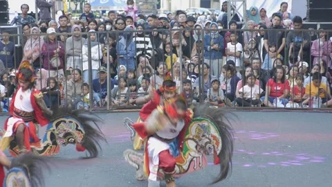 Performance of jaranan or lumping horse, one of the traditional arts from t.. Stock Footage 243636231