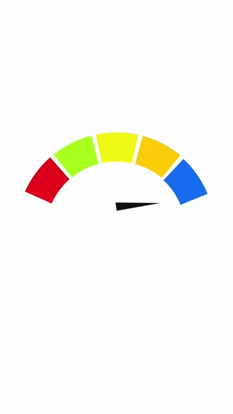 Performance level gauge meter colorful animation vertical video. Colorful g.. Video stock 321627657