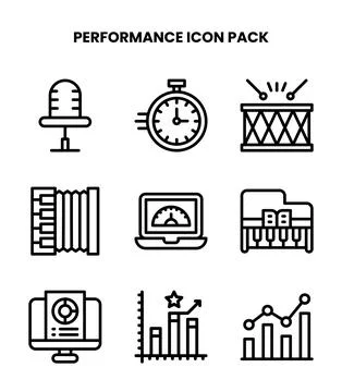 Performance Line Icons Pack Stock-Illustration