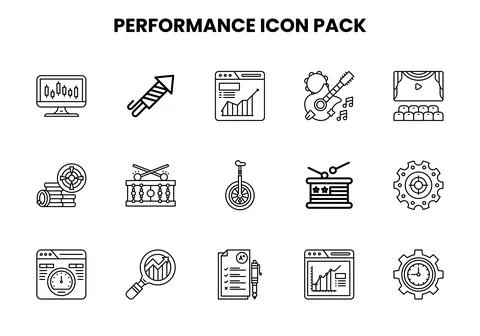 Performance Line Scalable Icons Pack Иллюстрация