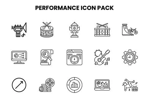 Performance Line Vector Icons Pack Stock-Illustration