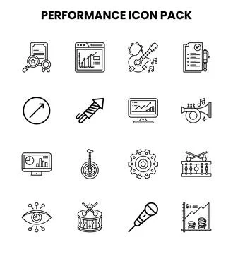 Performance Line Vector Icons Pack Иллюстрация